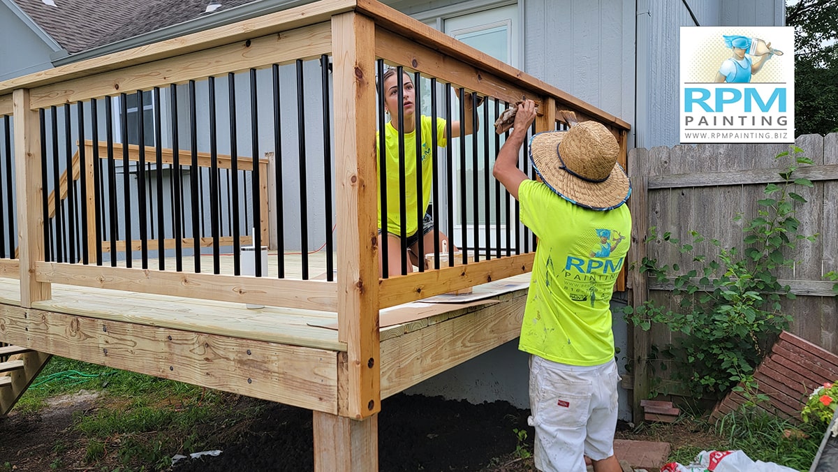 Deck build, stain, and ground grading