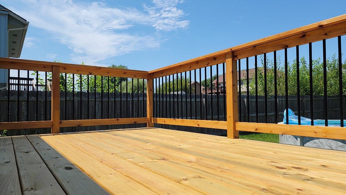 Deck build, stain, and ground grading