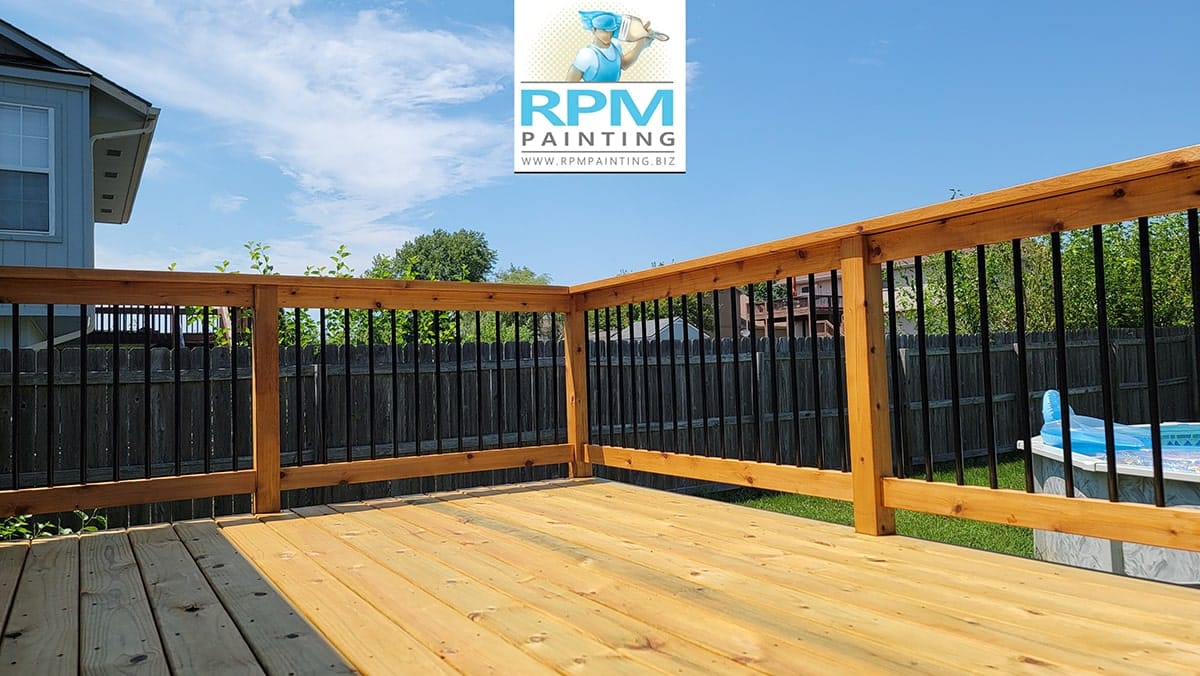 Deck build, stain, and ground grading