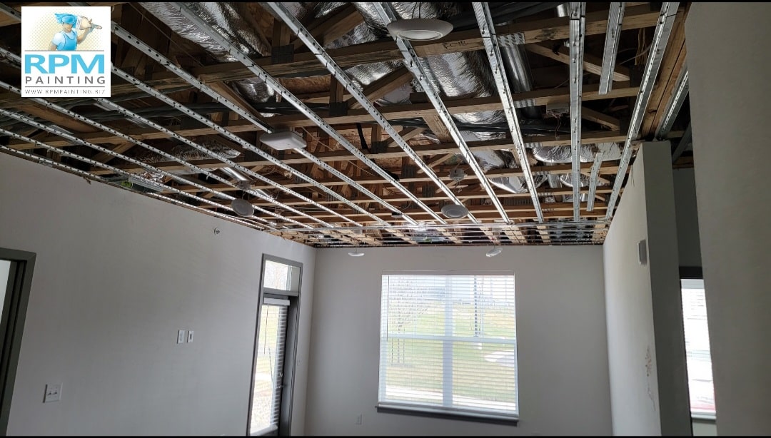 Commercial drywall installation at The Luxury Depot Apartments in Belton