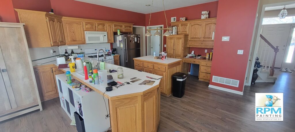 RPM Painting’s Expert Stain-to-Paint Conversion Stunning Cabinet Transformation min