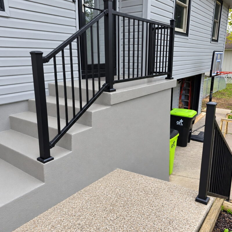 Decorative metal exterior handrail installation in Belton, MO
